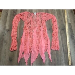 Boston Proper Shirt, Women's Size XS/S, Pink, See Through, Long Sleeve